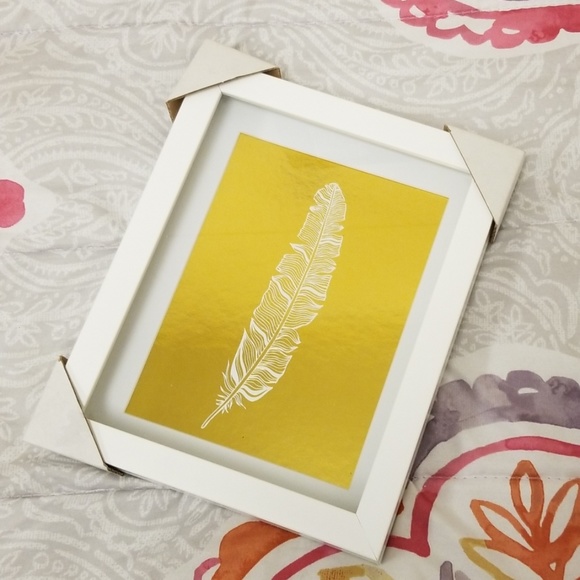 Wall Decor Feather Wall Art Picture Frame Shadowbox Decor White